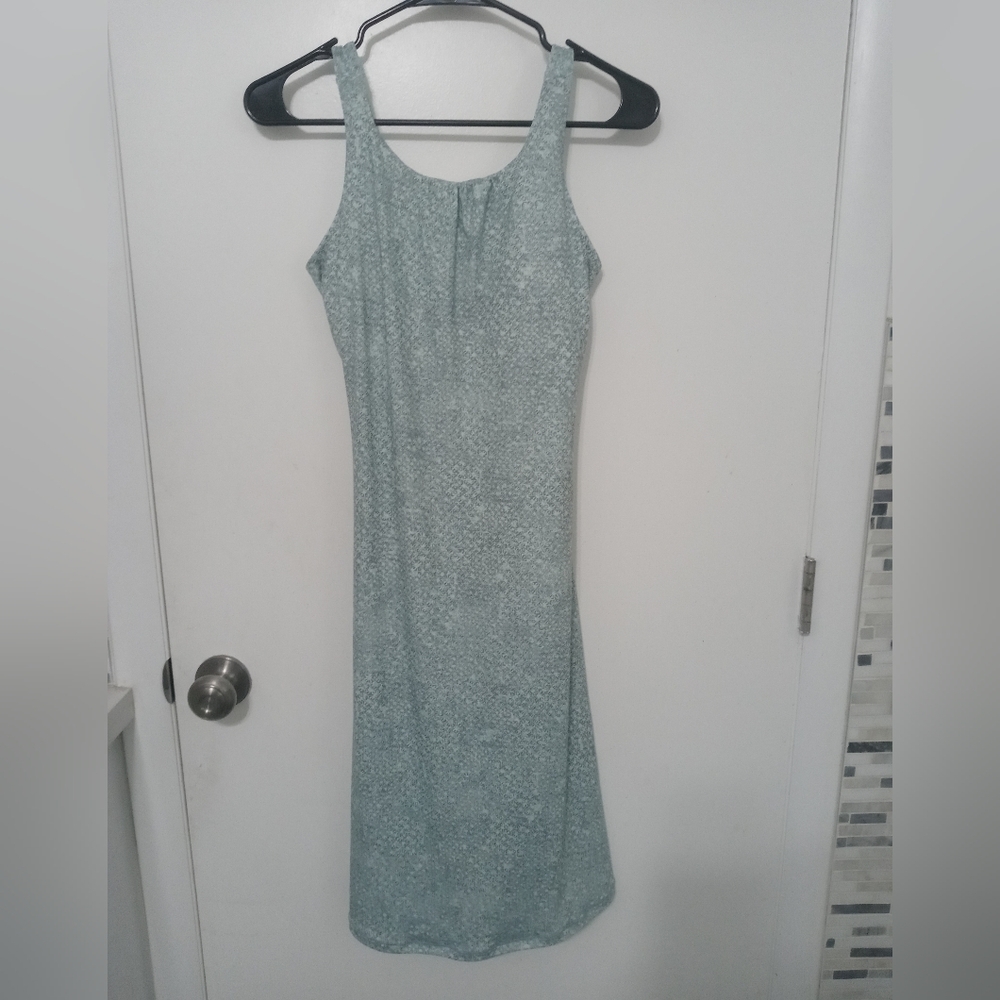 Prana Skypath Misty Sea Green Gray Athletic shelf Bra Backless Tank Dress SM
